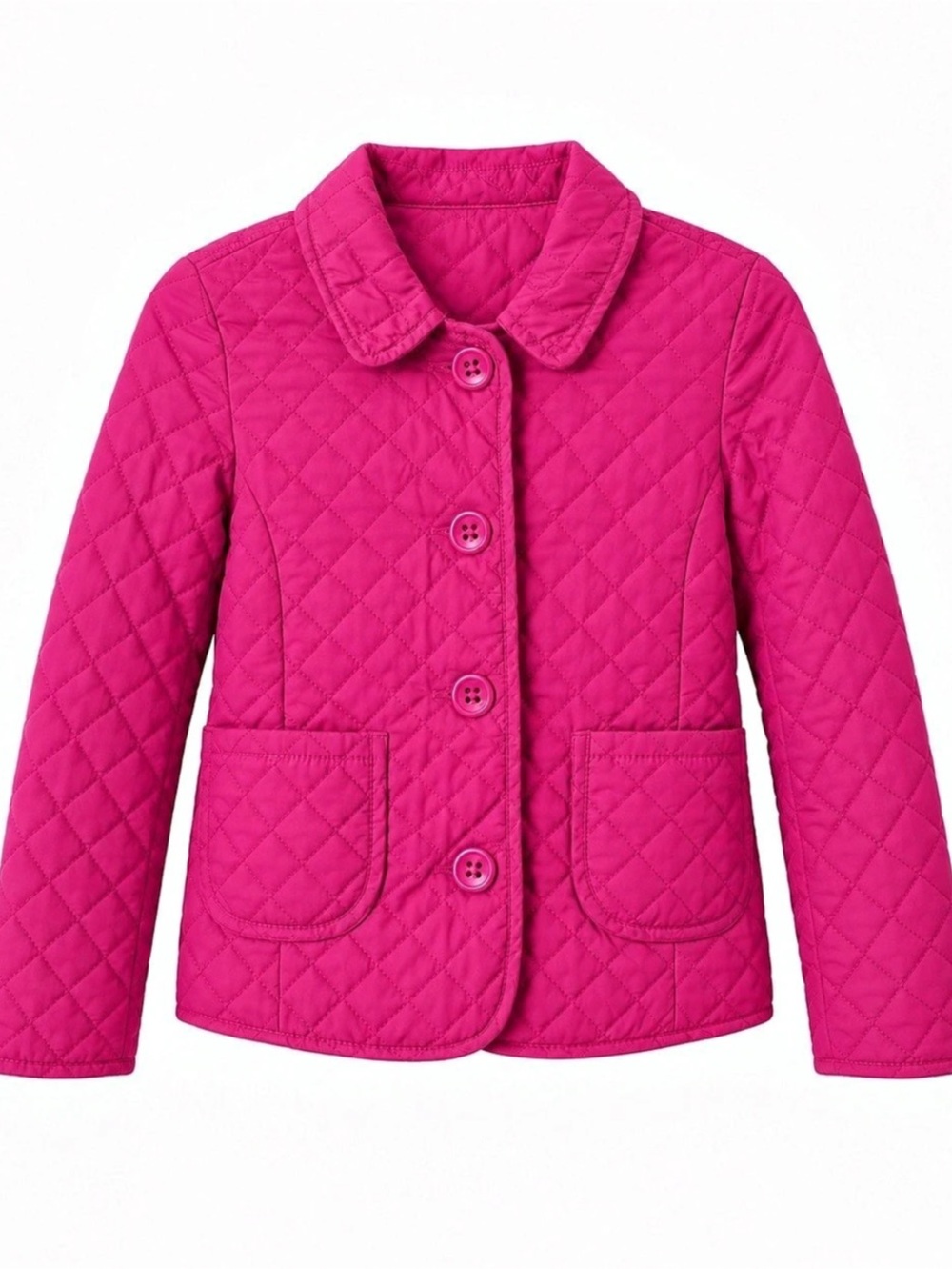 GapKids Girls Hot Pink Quilted Button Jacket XL 12 Fuchsia